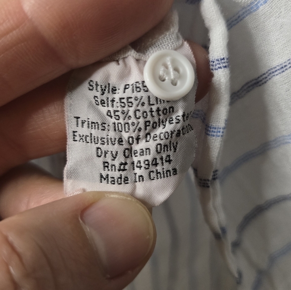 Johnny Was Peta & Greta Clapton Stripe Aztec Embroidered Linen Tunic Medium - Picture 8 of 9